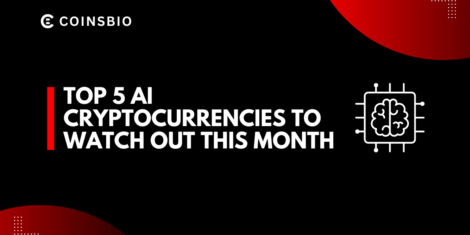 a black and red background with white text(Top 5 AI Cryptocurrencies to Watch Out this Month)